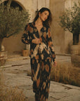 Espresso Abstract Shirt Set - GorgeousGul