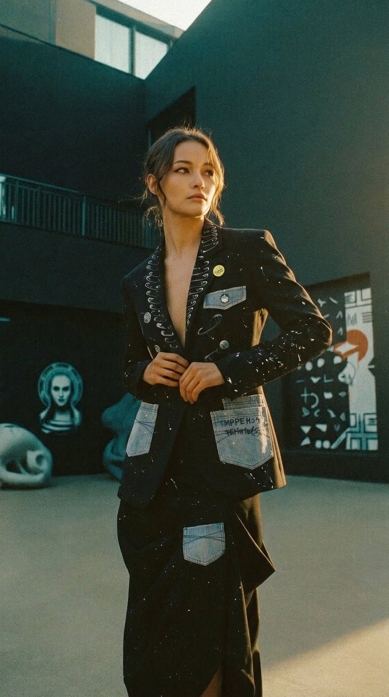 Midnight Street Art Blazer - GorgeousGul