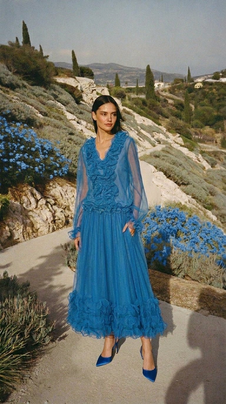 Blue Romance Ruffle Set - GorgeousGul