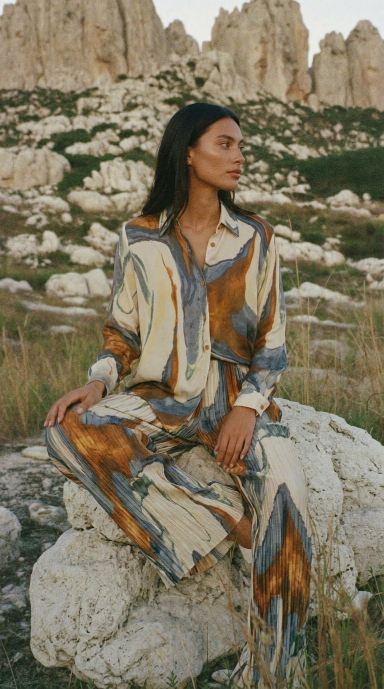 Canyon Wave Shirt Set - GorgeousGul