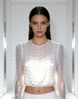 Pearl Dust Mesh Top