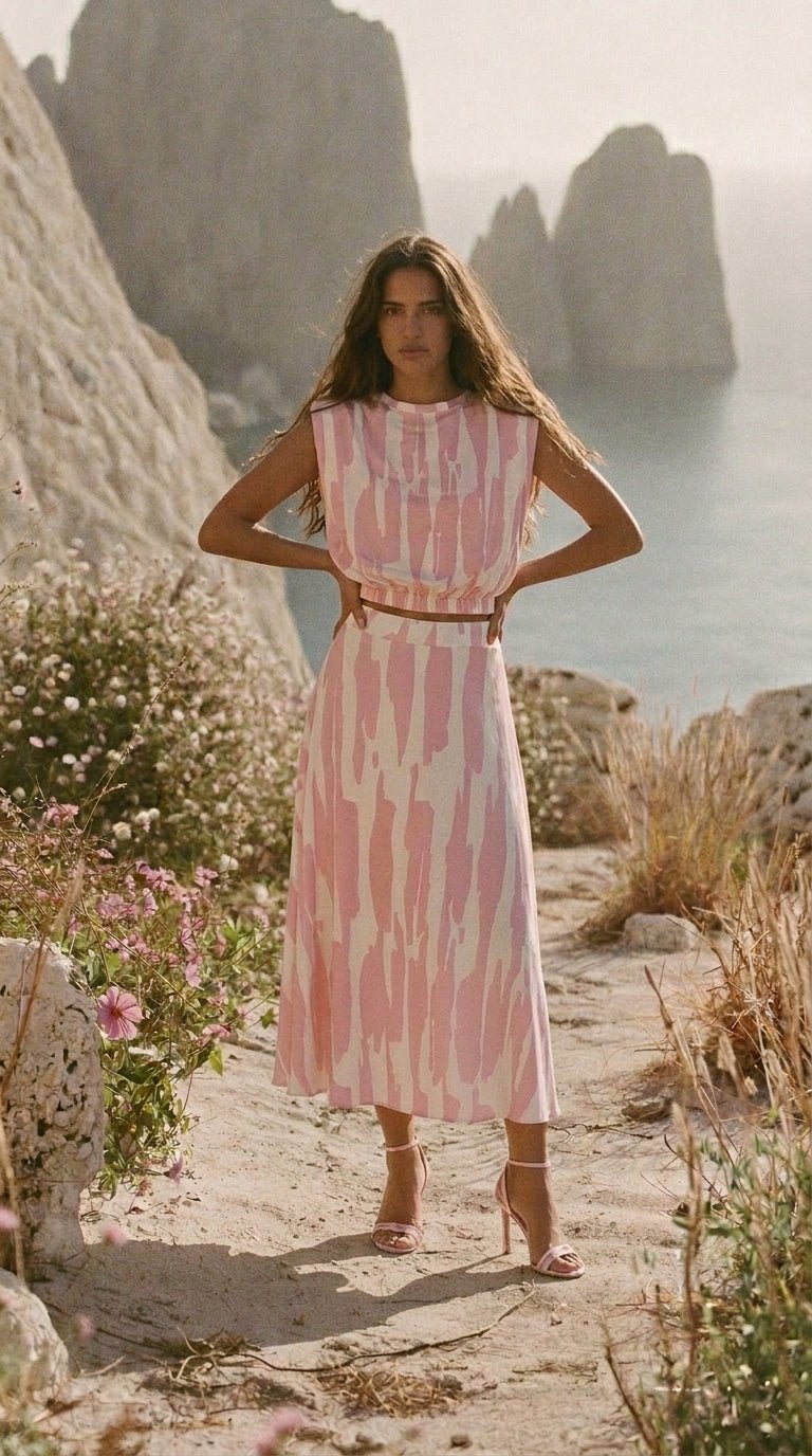 Amalfi Pink Skirt Set - GorgeousGul