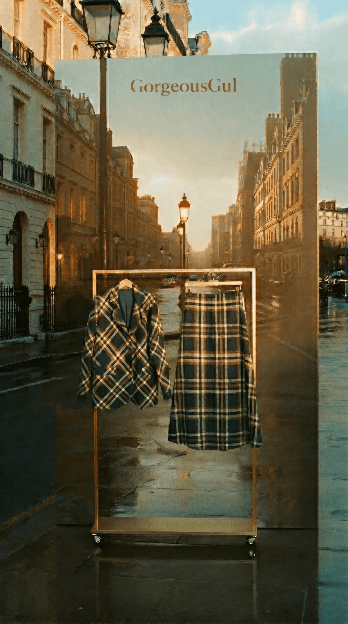 London Check Blazer Set - GorgeousGul
