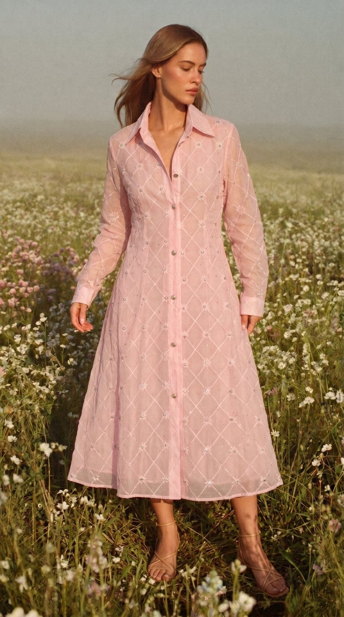 Pearl Bloom Shirt Dress - GorgeousGul