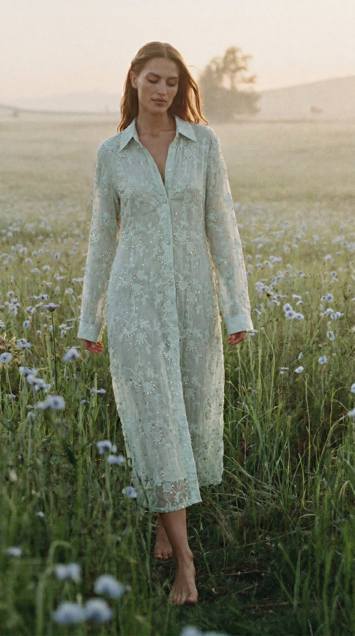 Pearl Bloom Shirt Dress - GorgeousGul