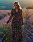 Lavender Noir Floral Chiffon Set - GorgeousGul