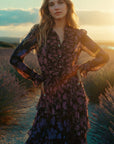 Lavender Noir Floral Chiffon Set - GorgeousGul