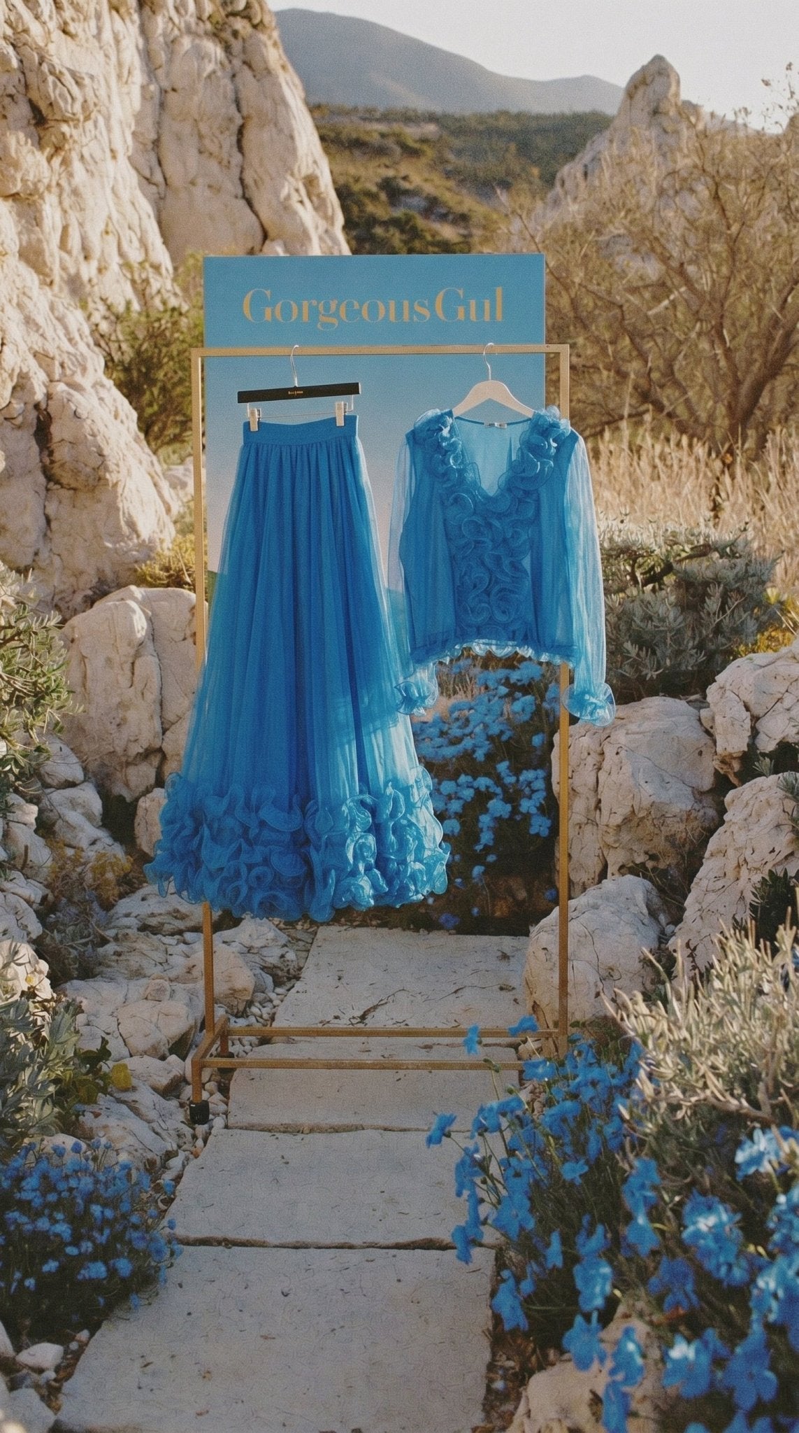Blue Romance Ruffle Set - GorgeousGul