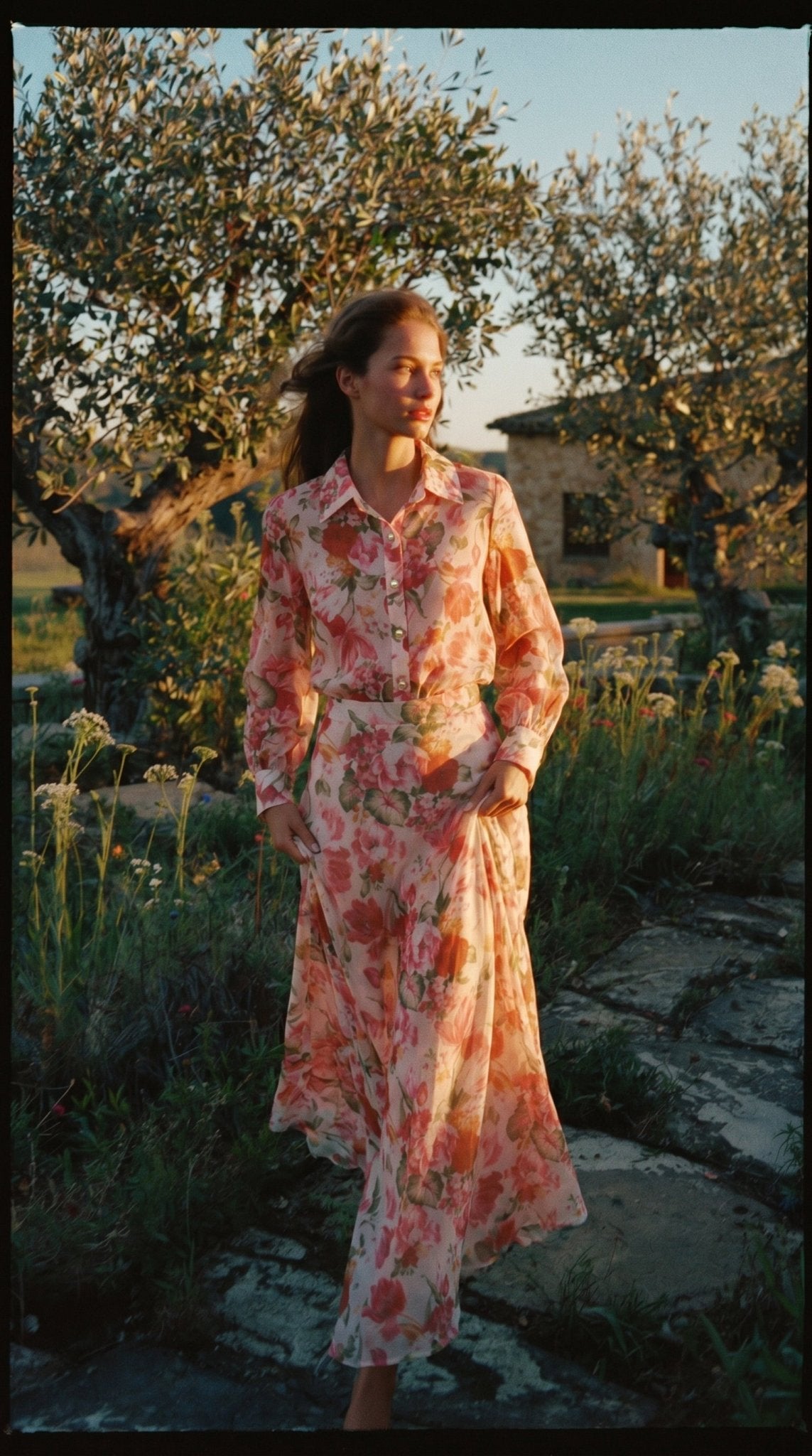 Blush Riviera Floral Chiffon Set - GorgeousGul