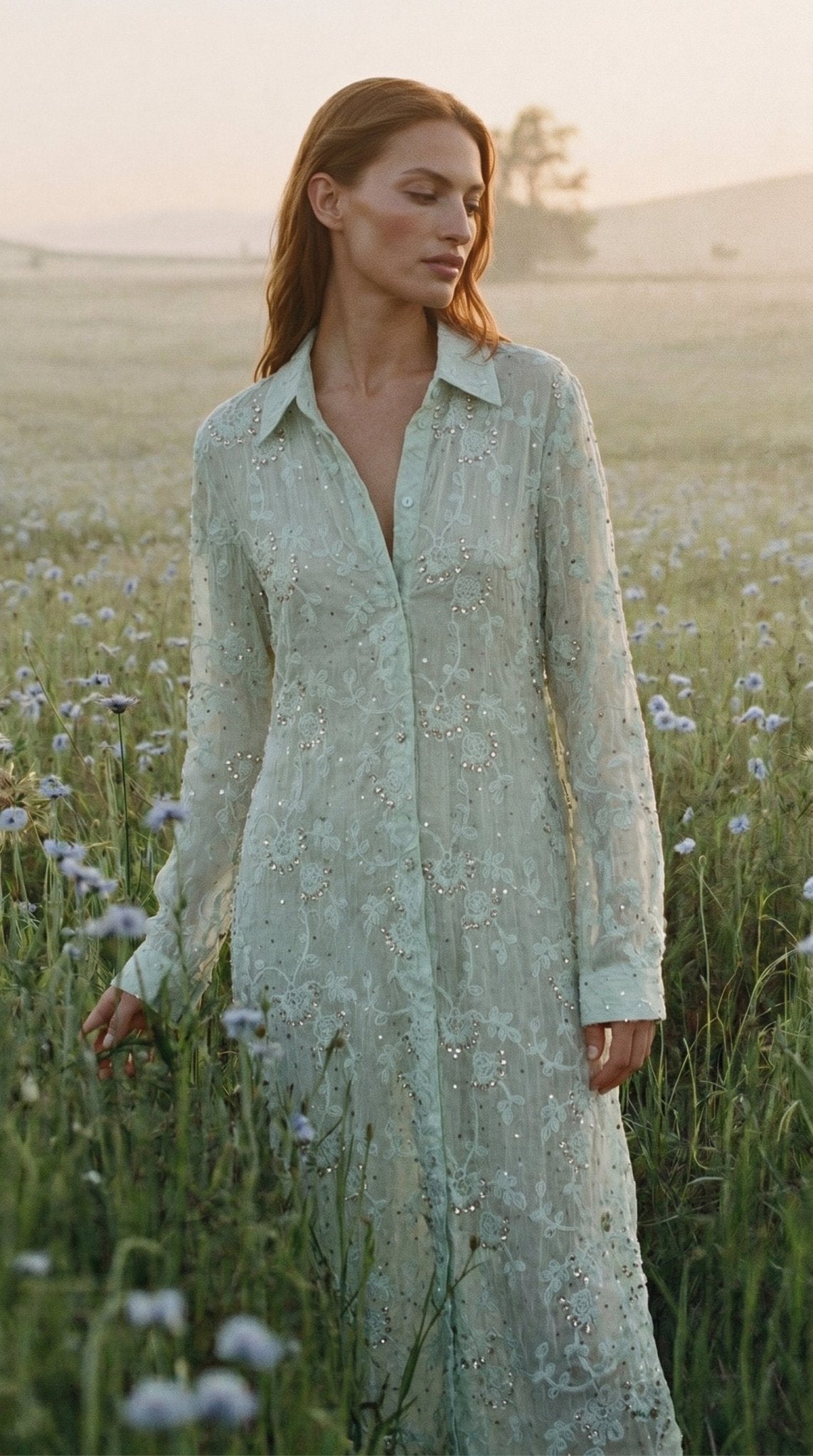 Pearl Bloom Shirt Dress - GorgeousGul